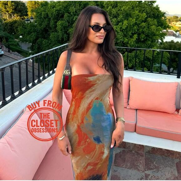 ZARA Multicolor Strapless Fitted Midi Dress NWT | Mesh Tulle | Size M - Picture 4 of 16